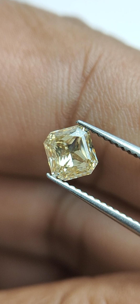 natural Fancy Champangne diamond in our unique shape