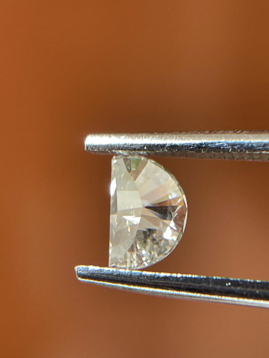 Natural Half Moon Diamond Pair | 0.30ct VS Fancy White