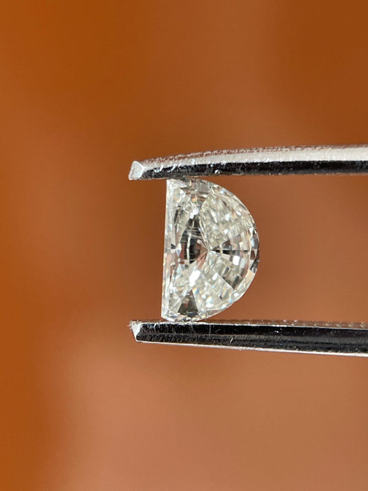 Natural Half Moon Diamond Pair | 0.30ct VS Fancy White