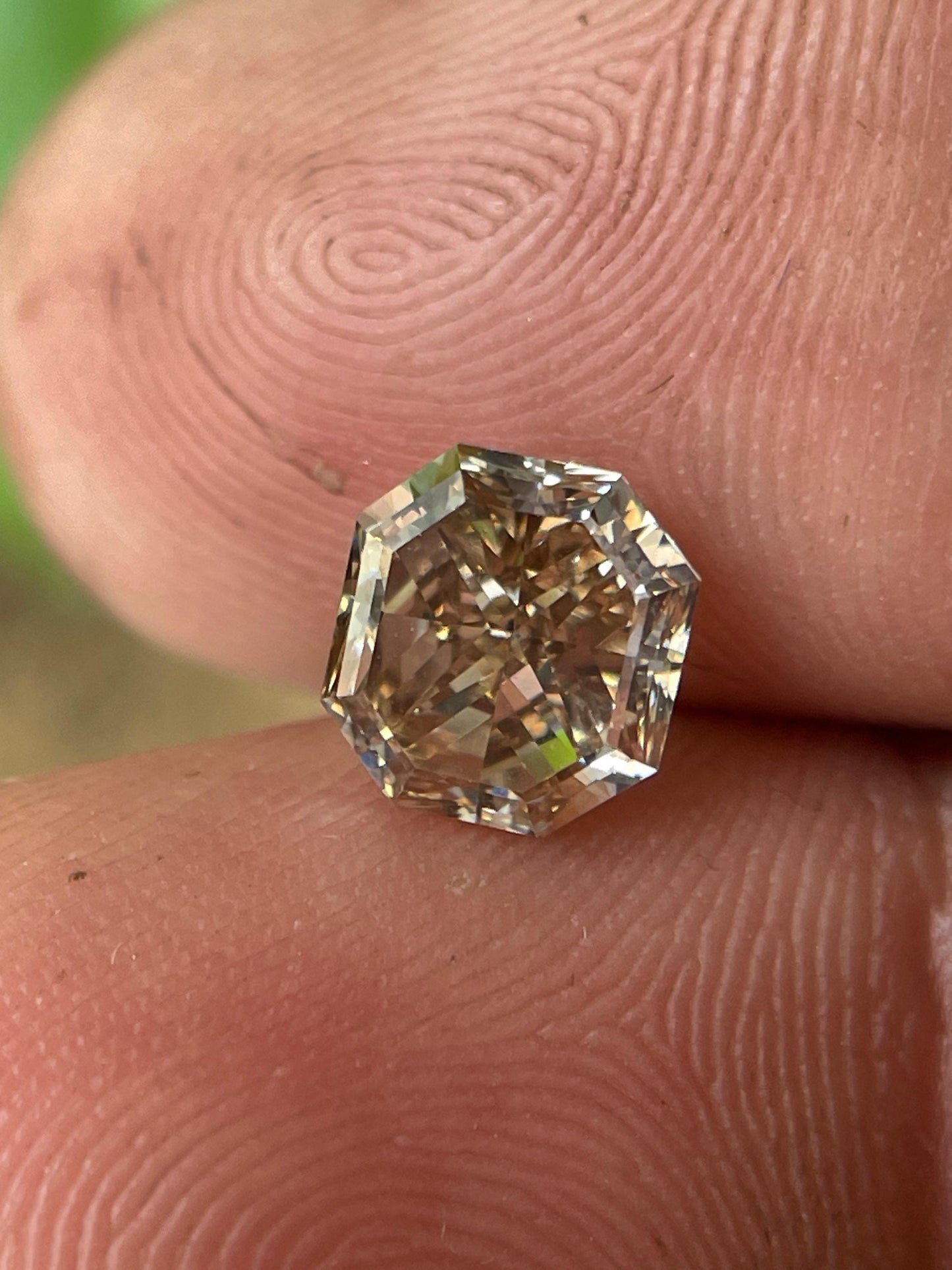 1.38CT Step Cut Hexagon Diamond | Light Brown