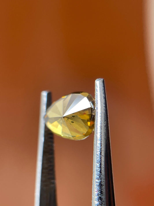 Natural Fancy Yellow Brown Diamond | 1.00ct Pear Old Cut