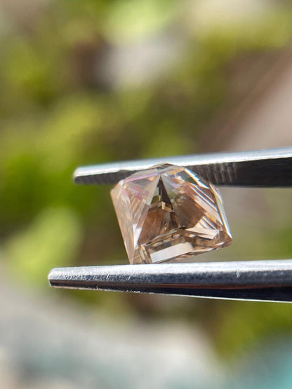 2.12 Ct Fancy Light Brown Diamond, Unique Step Cut Gemstone
