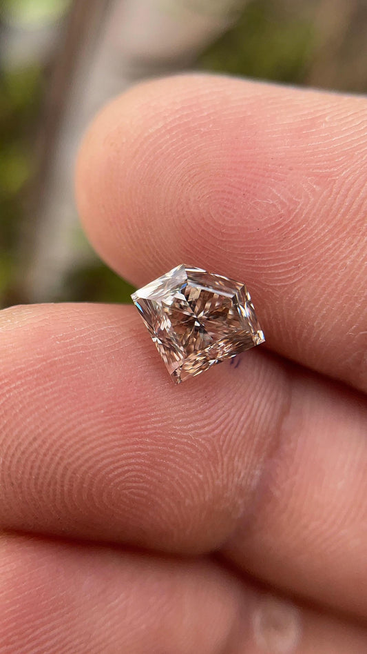 2.12 Ct Fancy Light Brown Diamond, Unique Step Cut Gemstone