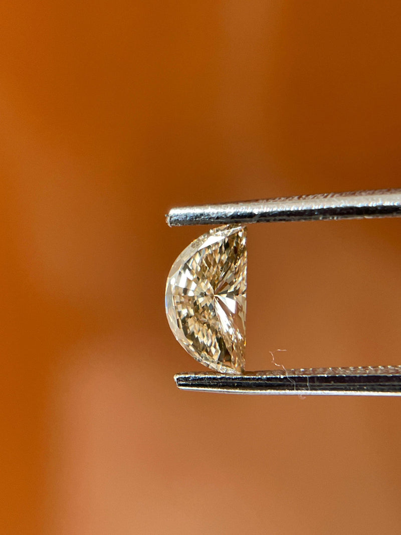 0.40ct Half Moon Cut Diamond – Fancy Light Brown