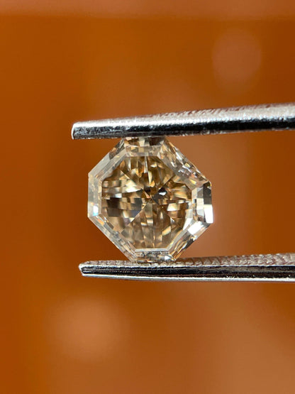 1.38CT Step Cut Hexagon Diamond | Light Brown