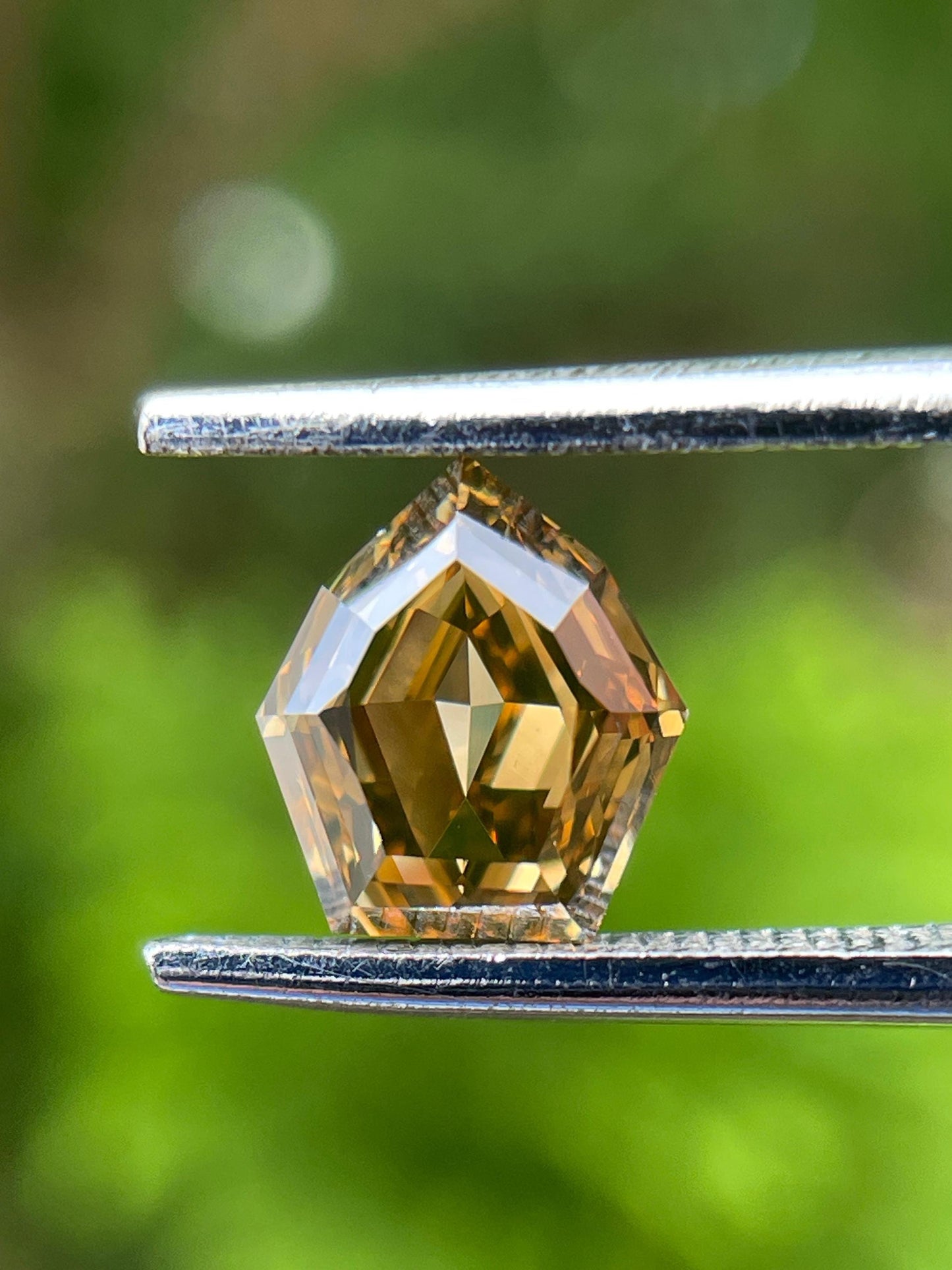 1.10CT Pentagon Step Cut Diamond | Natural Golden Brown Gemstone