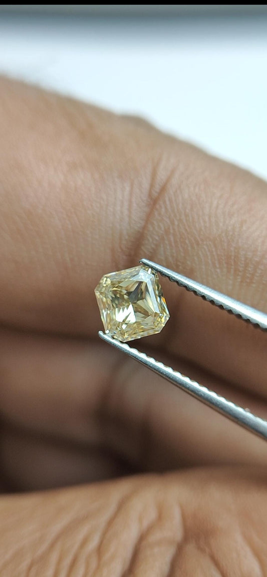 natural Fancy Champangne diamond in our unique shape