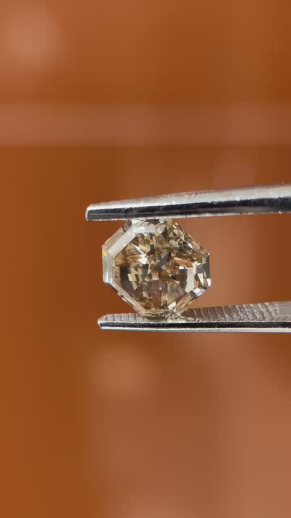 1.38CT Step Cut Hexagon Diamond | Light Brown