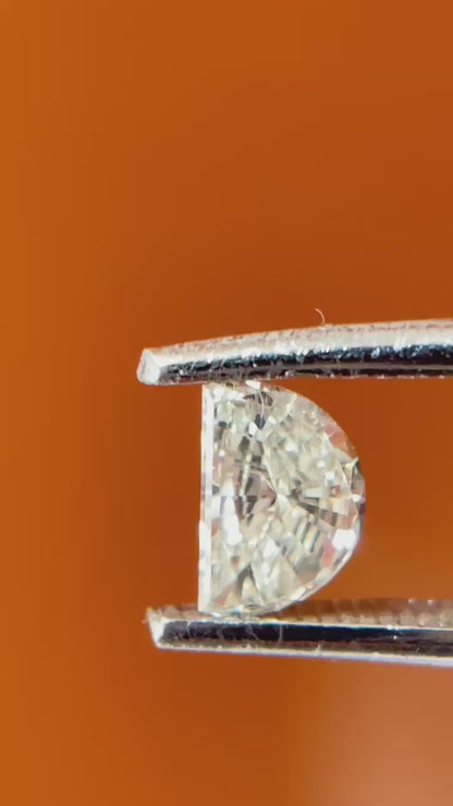 Natural Half Moon Diamond Pair | 0.30ct VS Fancy White